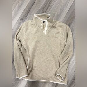 Eddie Bauer lightweight tan quarter snap fleece